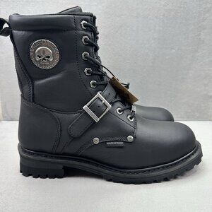 Harley Davidson Mens 9.5 (M) Faded Glory Skull Waterproof Motorcycle Boots Black